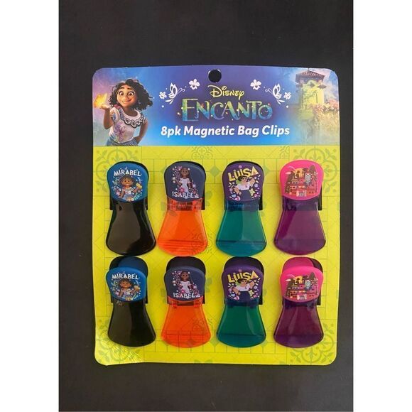 Eight (8) Pack of Disney Encanto Magnetic Bag Clips - Mirabel - Luisa - Isabela - Picture 1 of 2